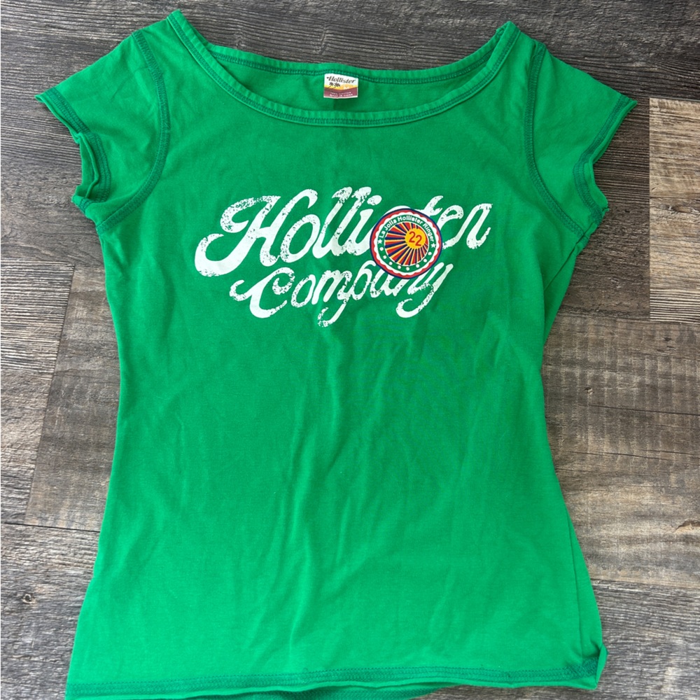 Hollister Bright Green Logo Tee